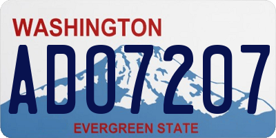 WA license plate ADO7207