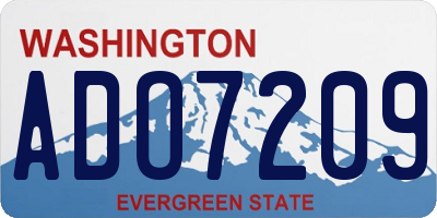 WA license plate ADO7209