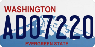 WA license plate ADO7220