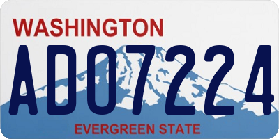 WA license plate ADO7224