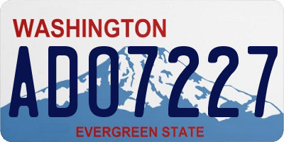 WA license plate ADO7227