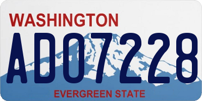 WA license plate ADO7228