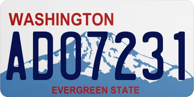 WA license plate ADO7231
