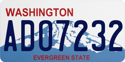 WA license plate ADO7232