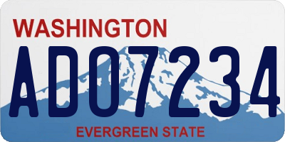 WA license plate ADO7234