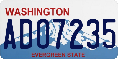 WA license plate ADO7235