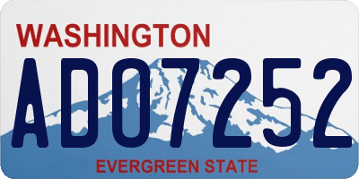 WA license plate ADO7252