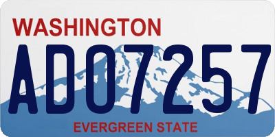 WA license plate ADO7257