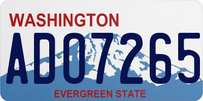 WA license plate ADO7265