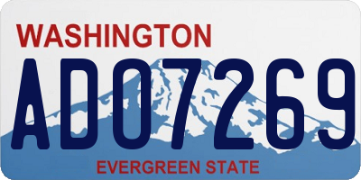 WA license plate ADO7269