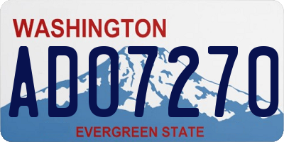 WA license plate ADO7270