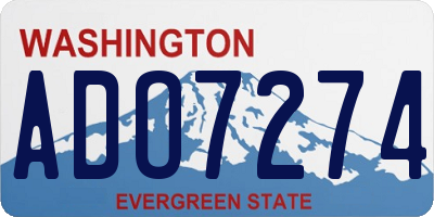 WA license plate ADO7274