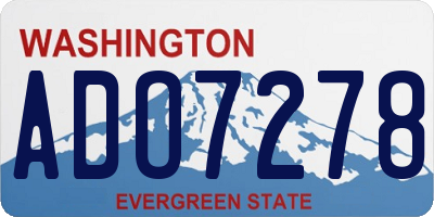 WA license plate ADO7278