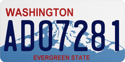 WA license plate ADO7281