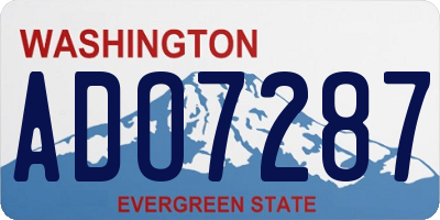 WA license plate ADO7287
