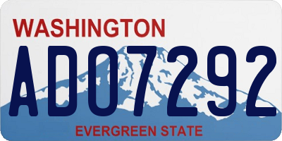 WA license plate ADO7292
