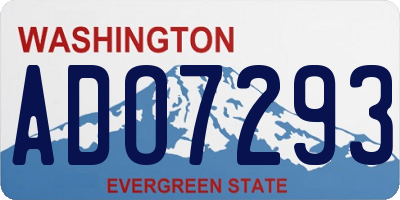 WA license plate ADO7293