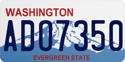 WA license plate ADO7350