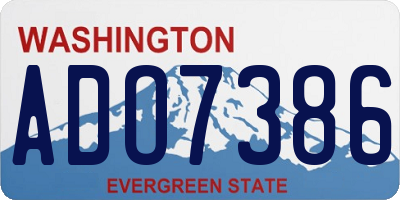 WA license plate ADO7386