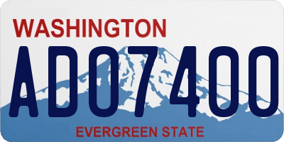WA license plate ADO7400