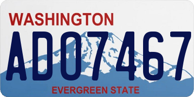 WA license plate ADO7467