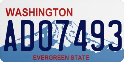 WA license plate ADO7493