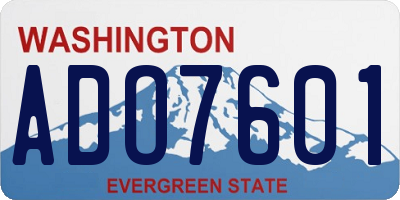 WA license plate ADO7601