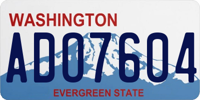 WA license plate ADO7604