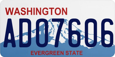 WA license plate ADO7606
