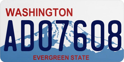 WA license plate ADO7608