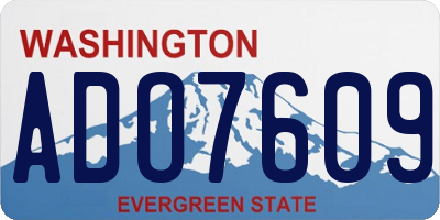WA license plate ADO7609