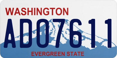 WA license plate ADO7611