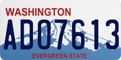 WA license plate ADO7613