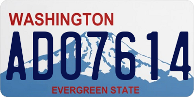 WA license plate ADO7614