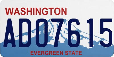 WA license plate ADO7615