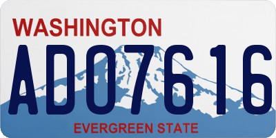 WA license plate ADO7616