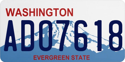 WA license plate ADO7618