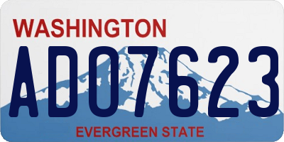 WA license plate ADO7623