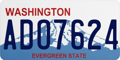 WA license plate ADO7624