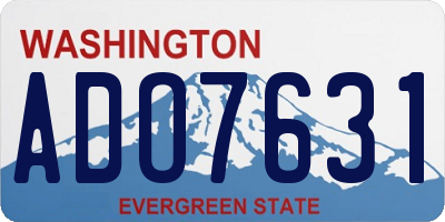 WA license plate ADO7631