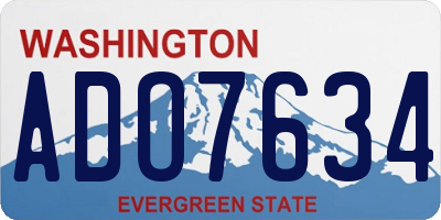 WA license plate ADO7634