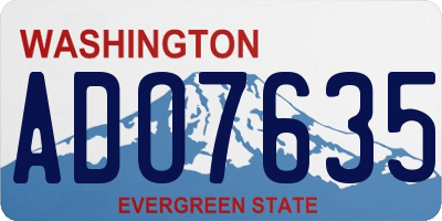 WA license plate ADO7635