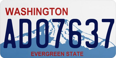 WA license plate ADO7637