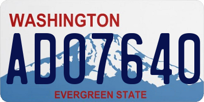 WA license plate ADO7640