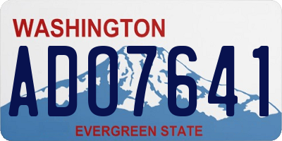 WA license plate ADO7641