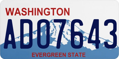 WA license plate ADO7643