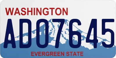WA license plate ADO7645