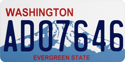 WA license plate ADO7646