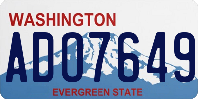 WA license plate ADO7649