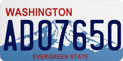 WA license plate ADO7650